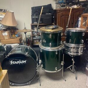 Green 5-Piece Drum Kit - Dark Green